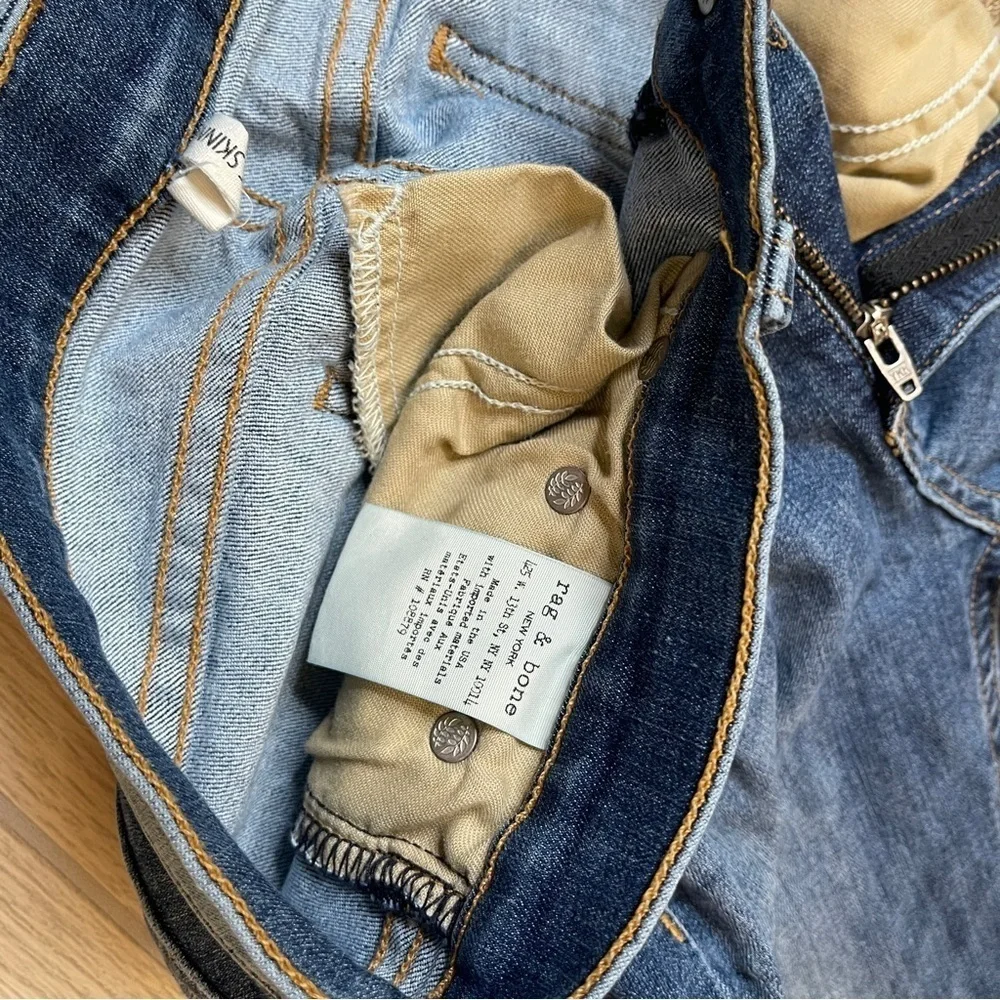 Rag & Bone Ankle Skinny Medium Wash Raw Hem Jeans Women’s size 27